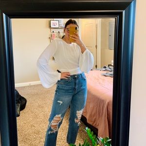 Long sleeve white top